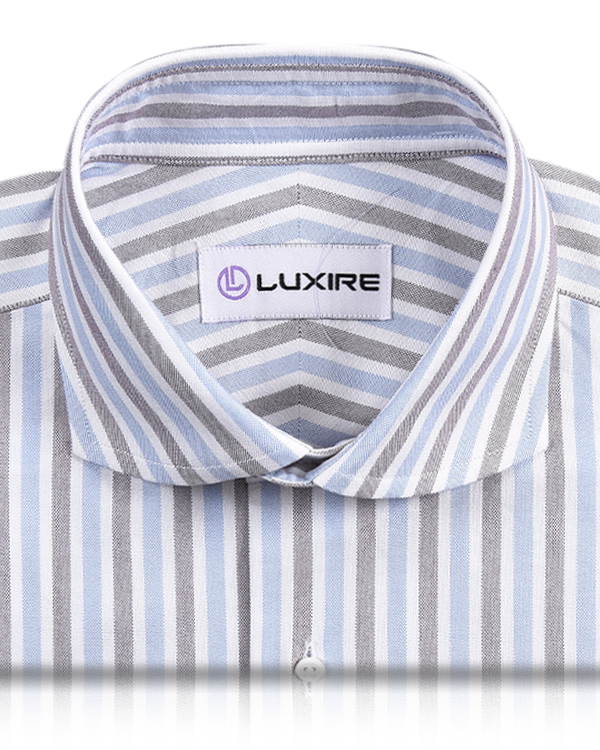 Maroon Blue On White Classic Oxford Shirt - 7