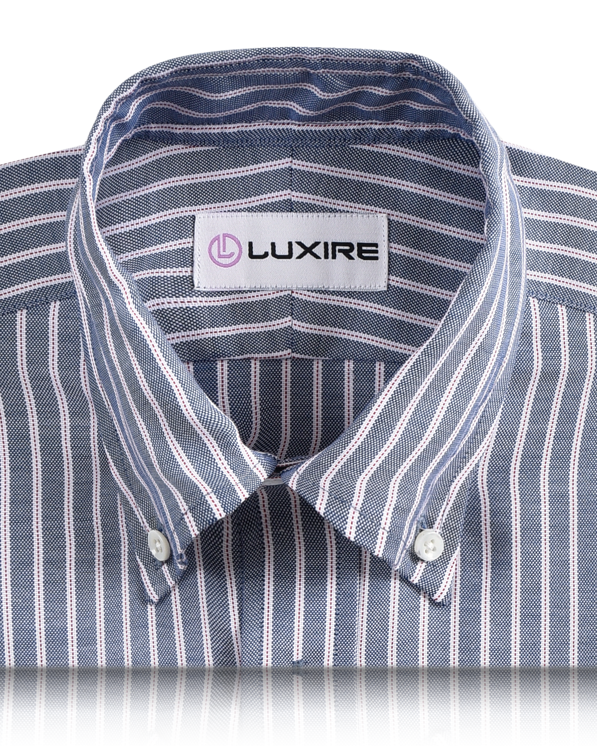 Navy Awning Red Pinstripes Oxford Shirt - 2