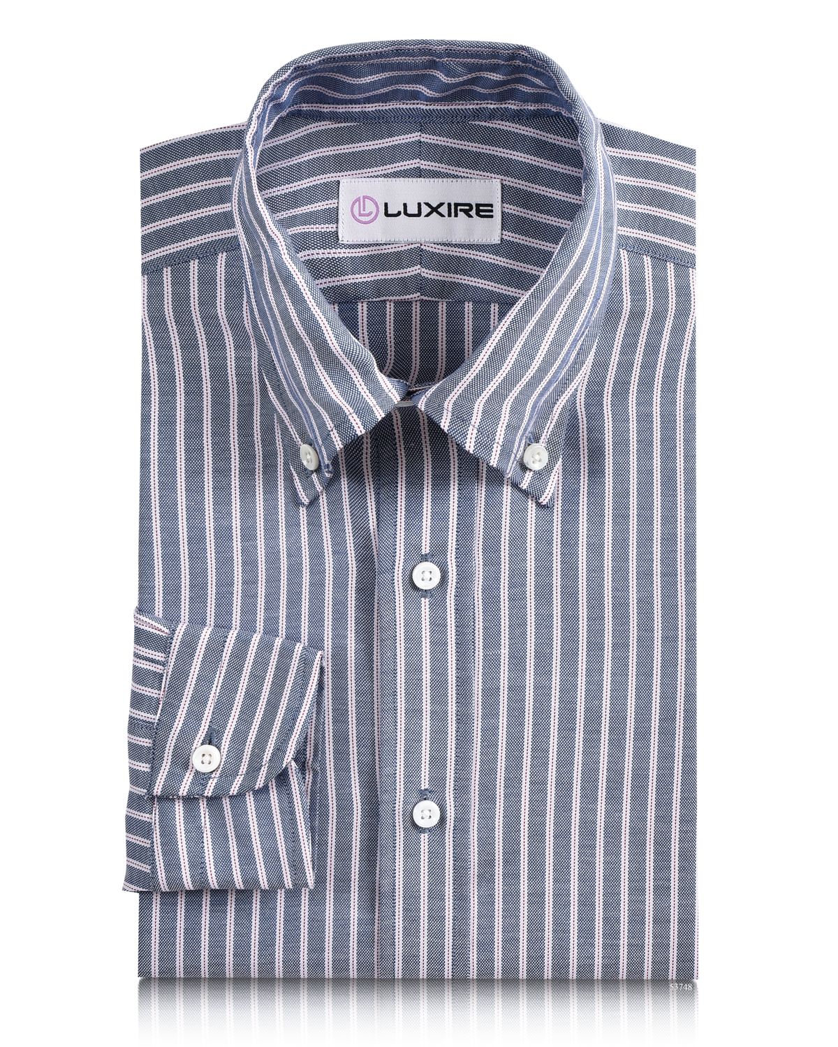 Navy Awning Red Pinstripes Oxford Shirt - 1