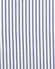 Close up of the custom oxford shirt for men by Luxire in white with navy candy stripes