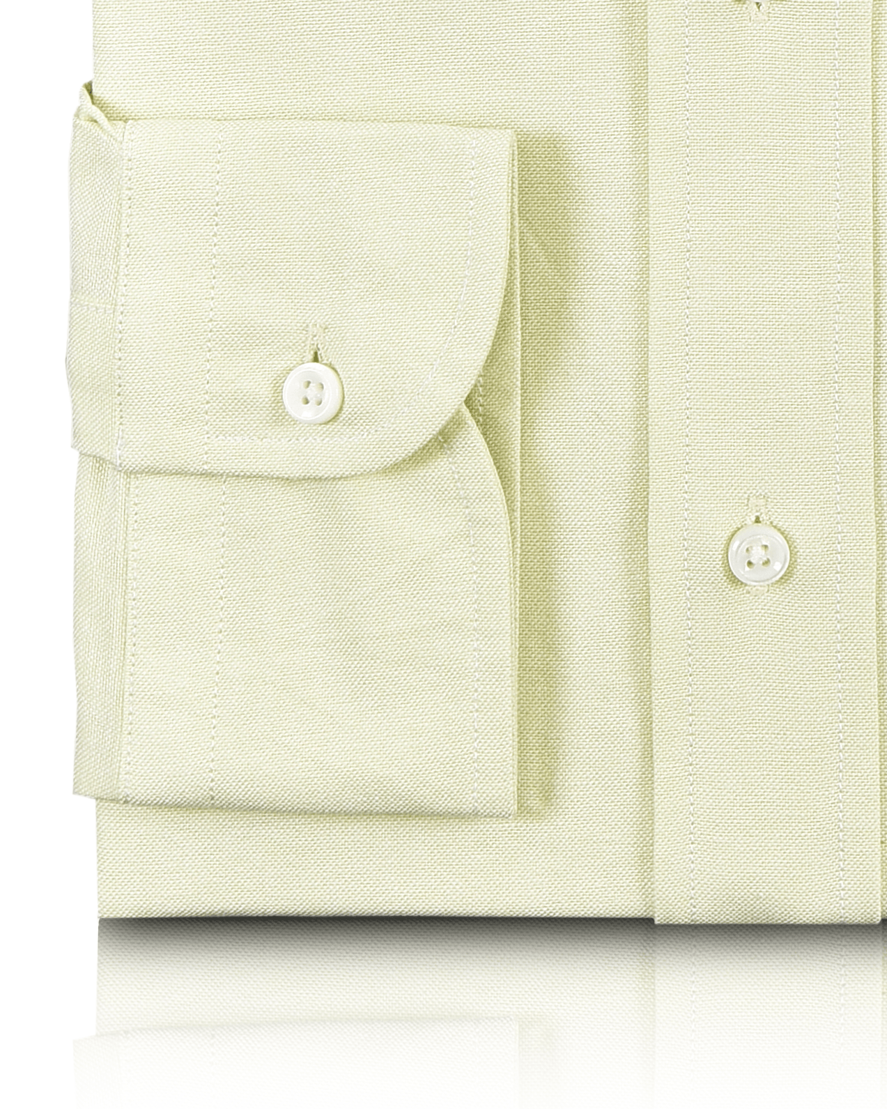 Cuff of the custom oxford shirt for men by Luxire in pale green