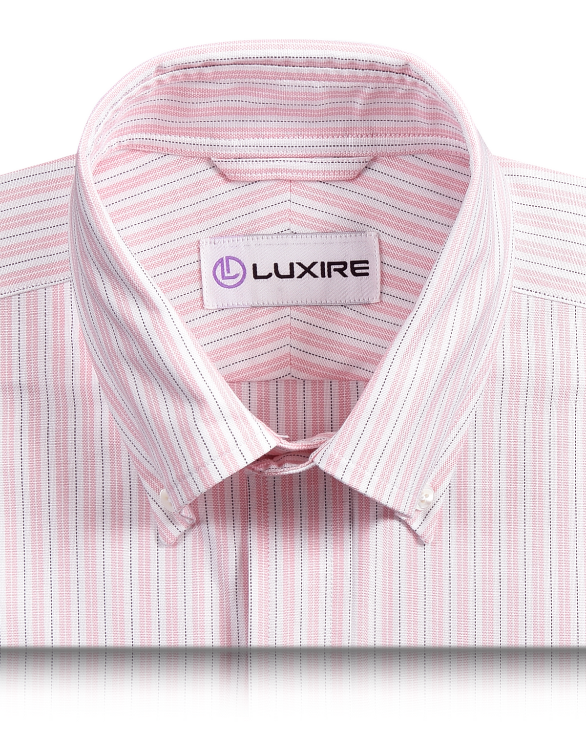 Alumo Oxford Soft Pink and Navy Alternate Stripes - 2
