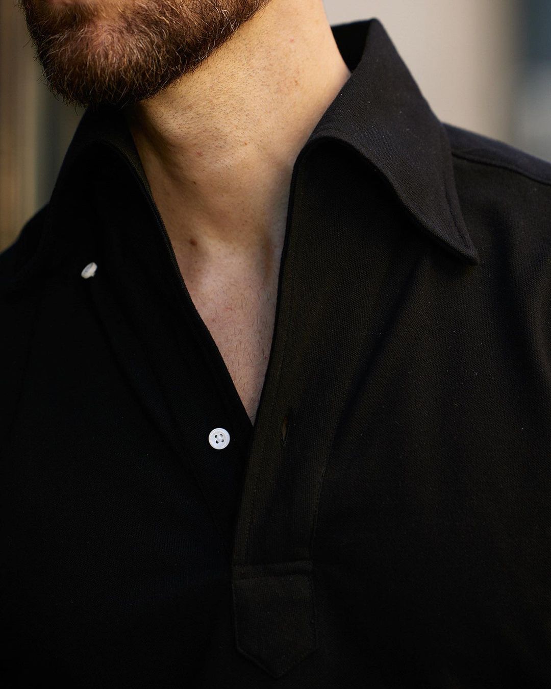 Black Pique Polo T-Shirt - 4