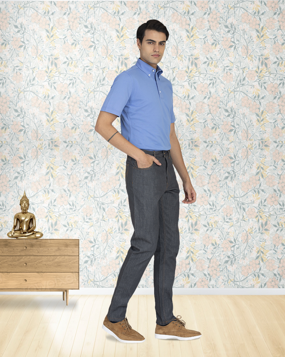Blue Soft Polo T-Shirt - 4