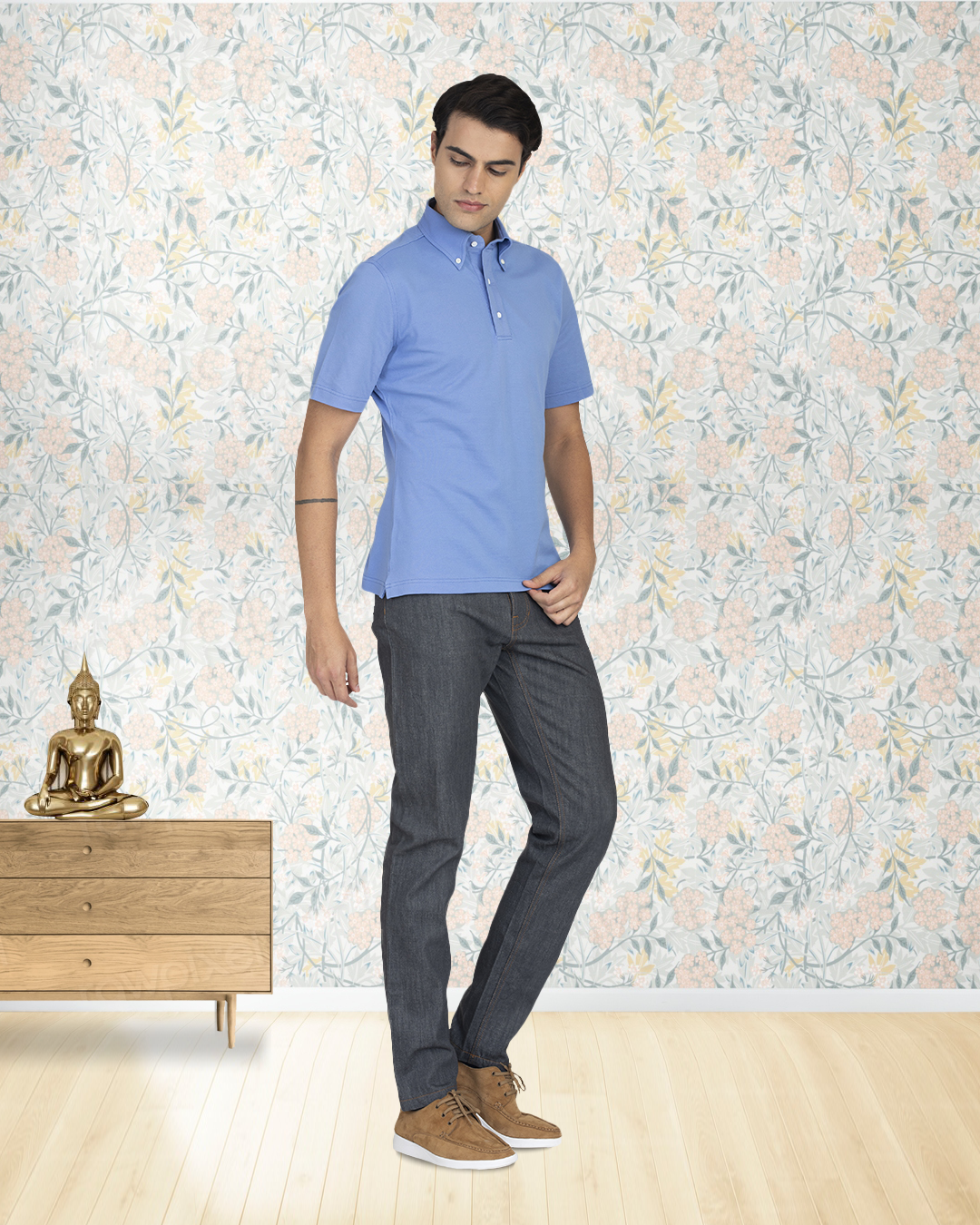 Blue Soft Polo T-Shirt - 5