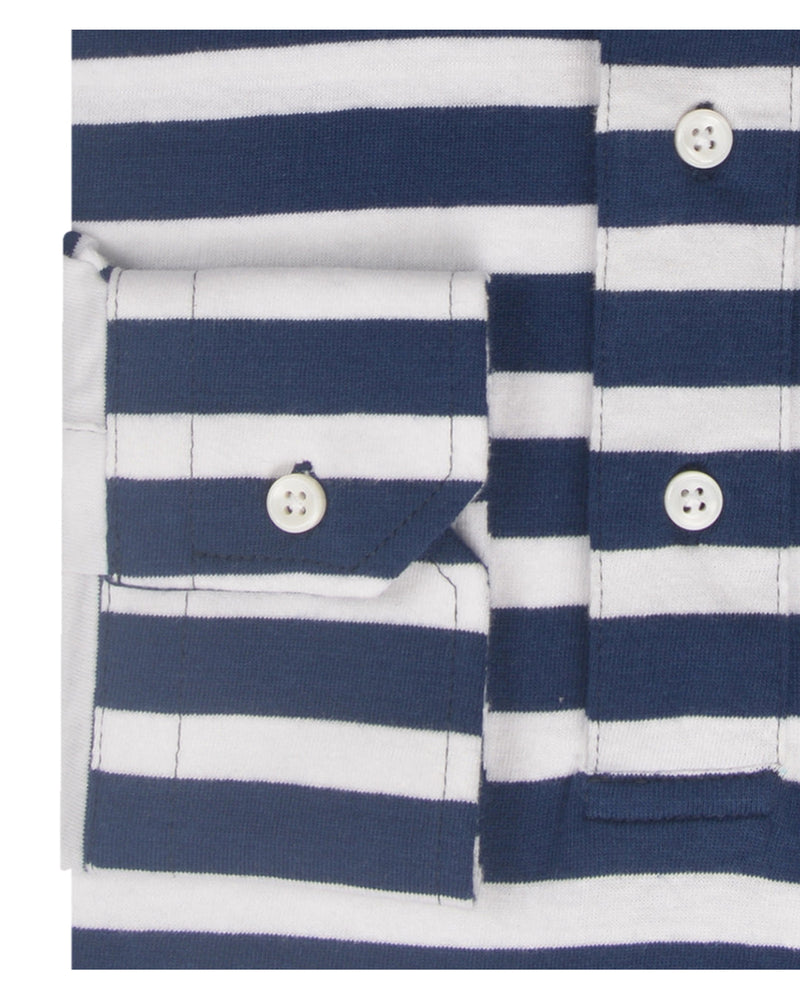 Cobalt Blue White Stripes T-shirt