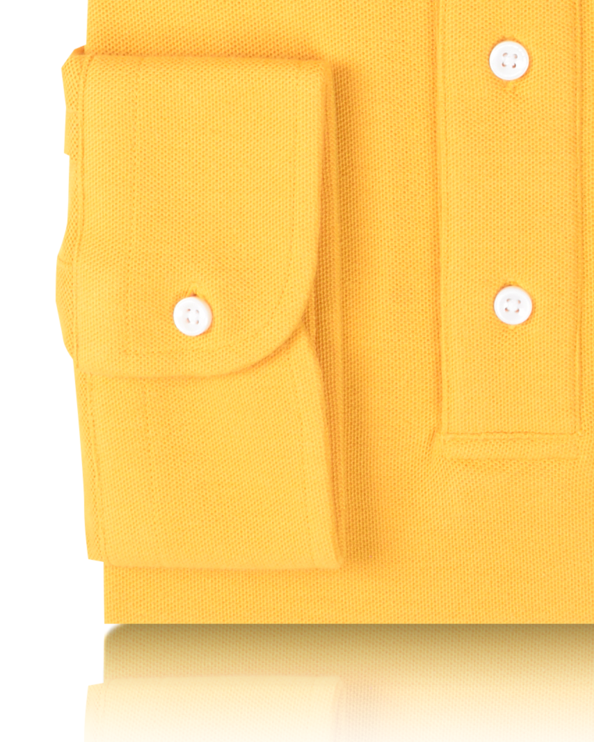 Golden Yellow Cotton Polo T-Shirt - 3