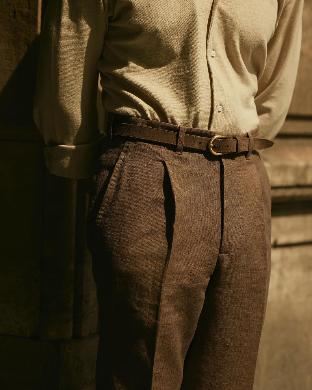 Heather Cream Linen Cotton Polo - 11