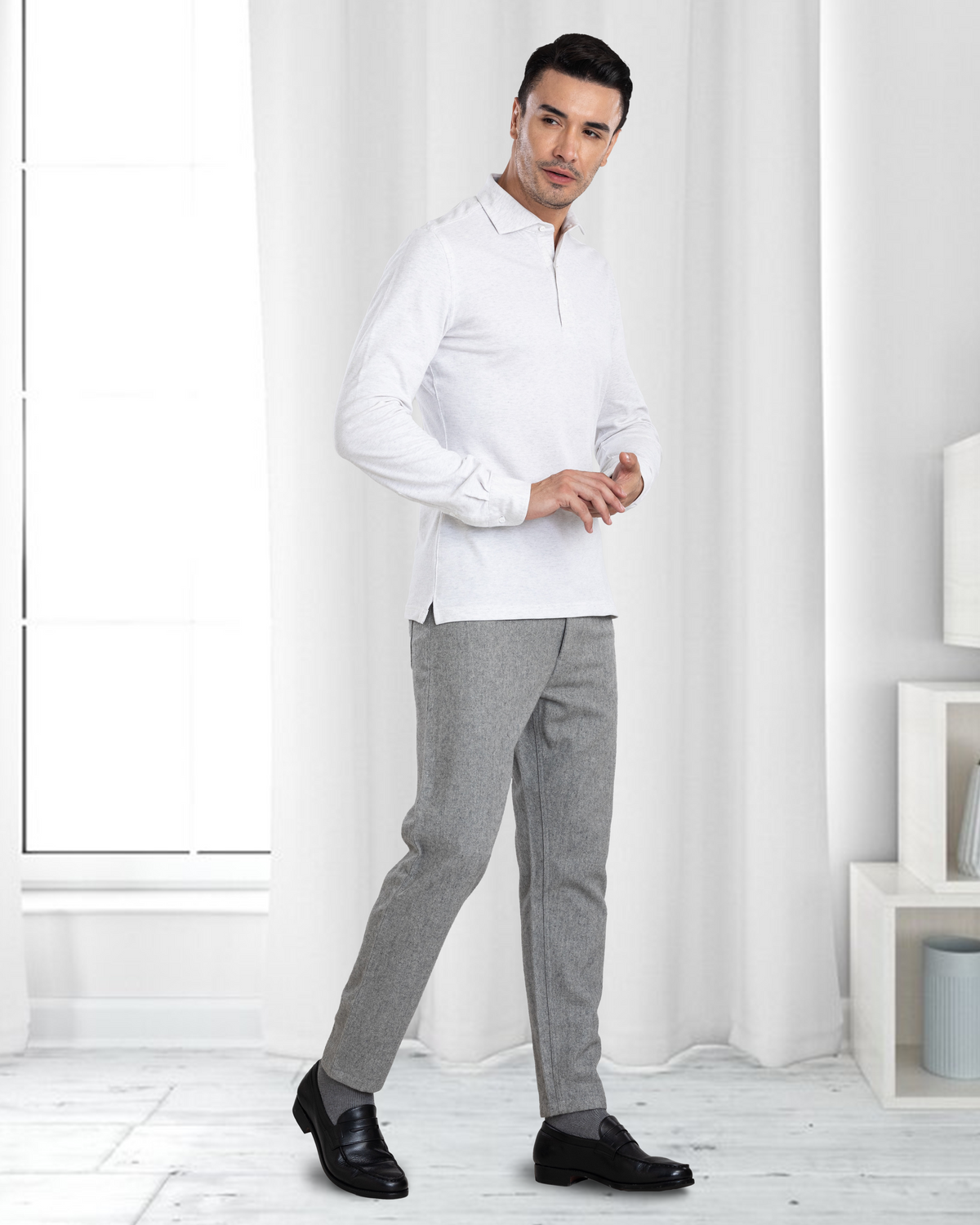 Polo Off White Heather - 4