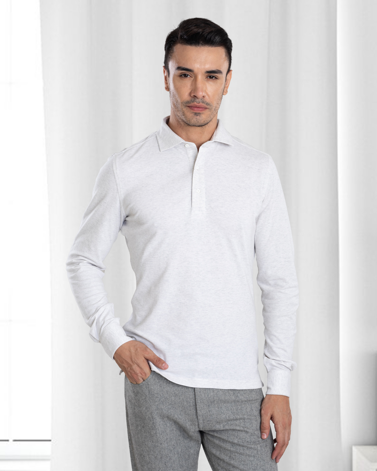 Polo Off White Heather - 2