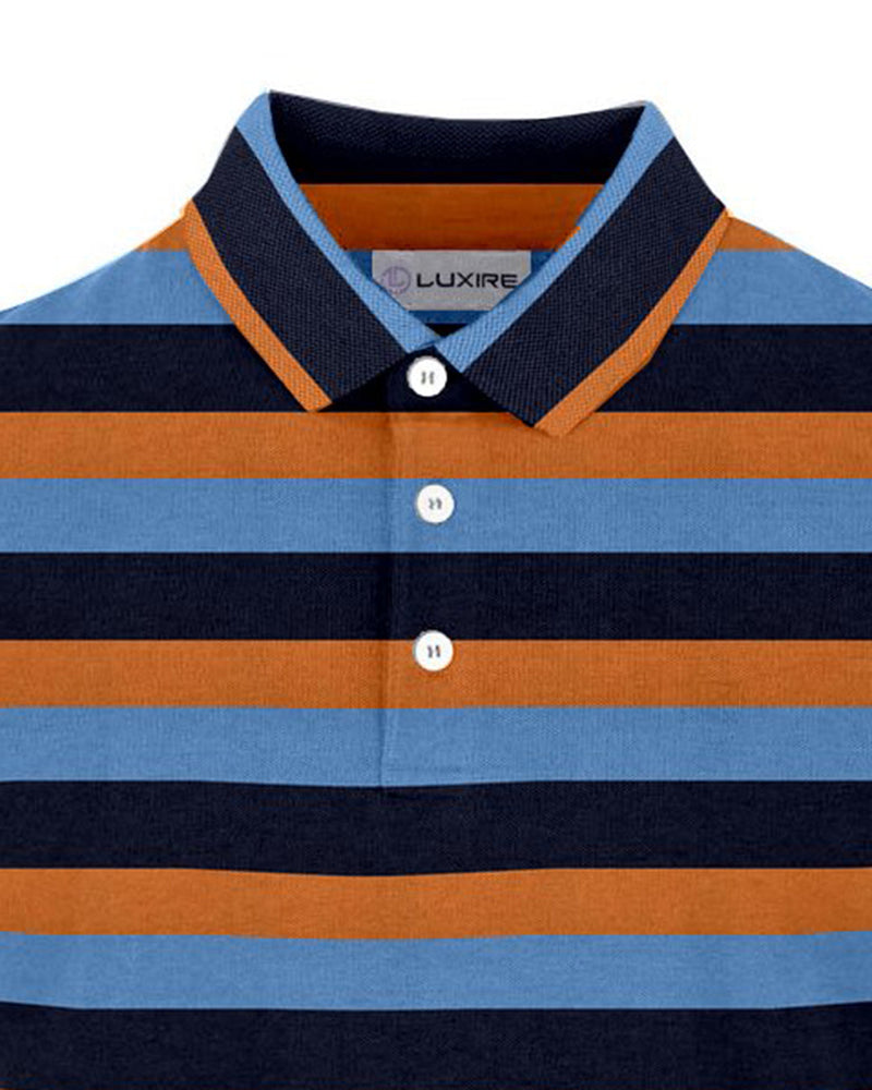 Navy Orange Blue Stripes T-shirt