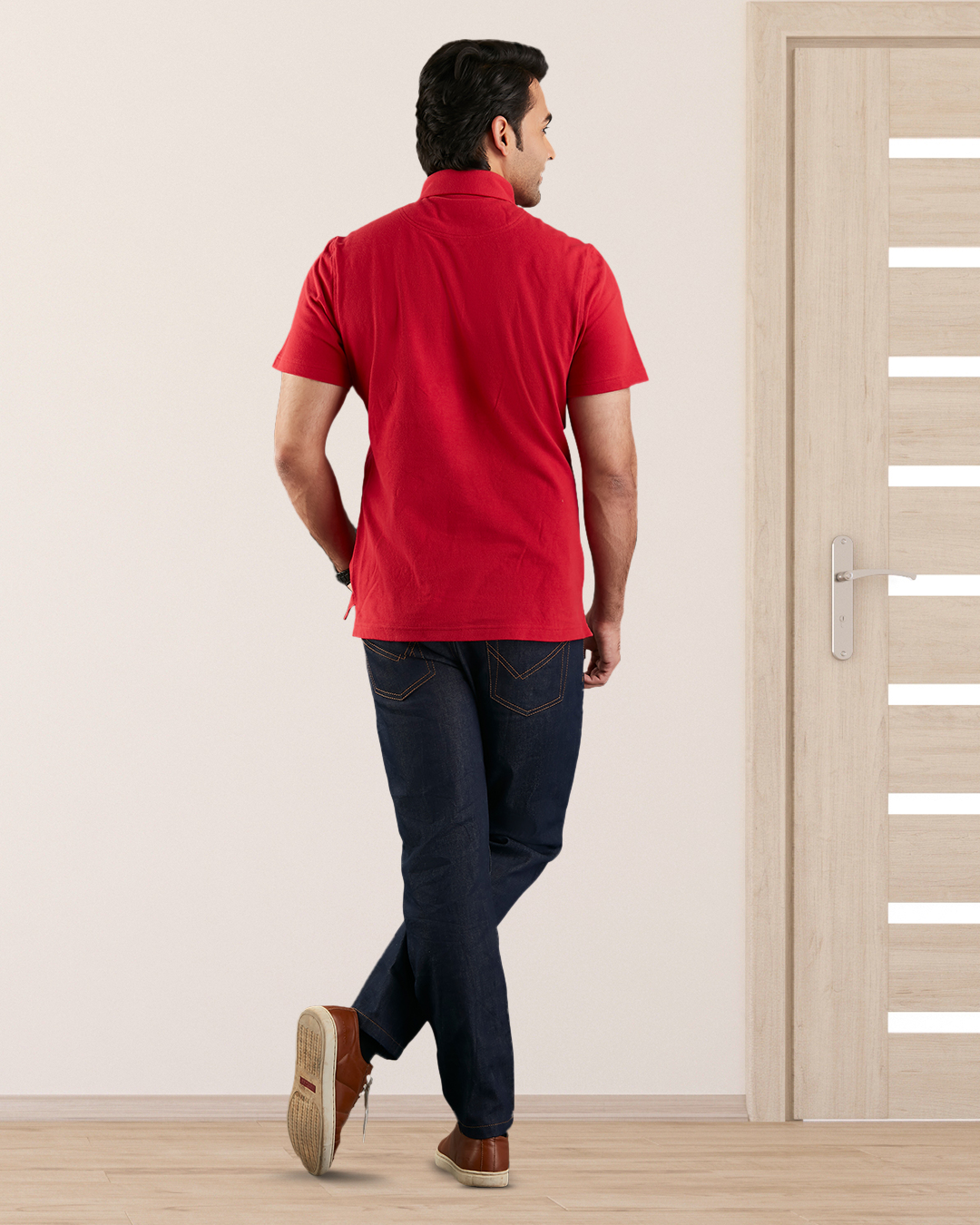 Plain Red Polo T-Shirt - 5