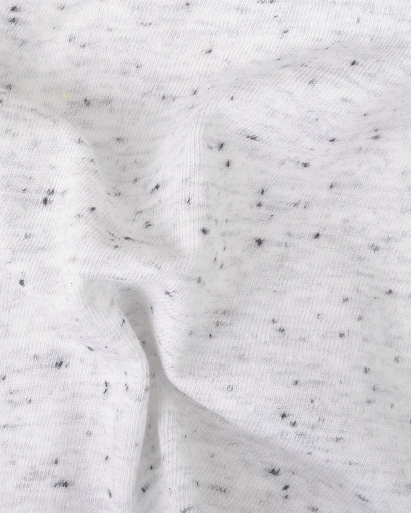 Speckled White Grey Polo Shirt