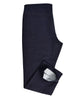 Side view of stretchable jeans for men by Luxire in dark navy 2