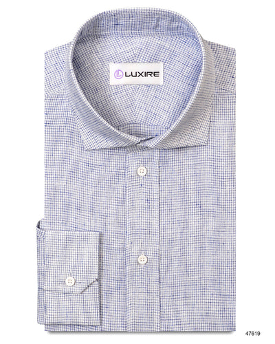 Linen: Business Blue Graph Checks On White