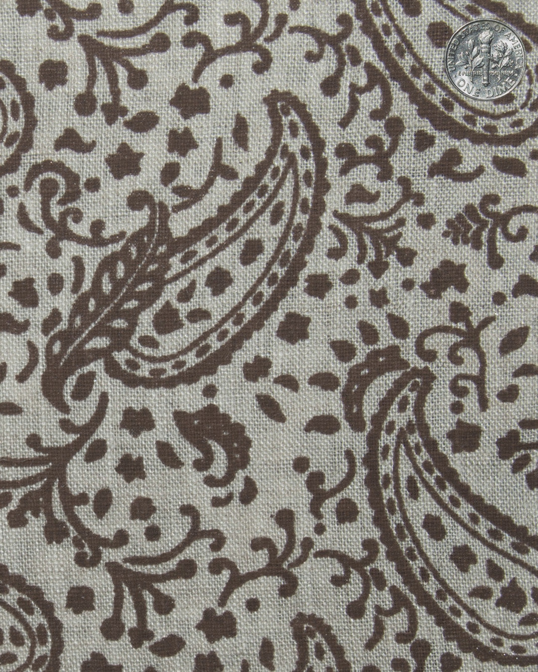 Camp Collar Shirt in Linen Brown Printed Paisely - 8