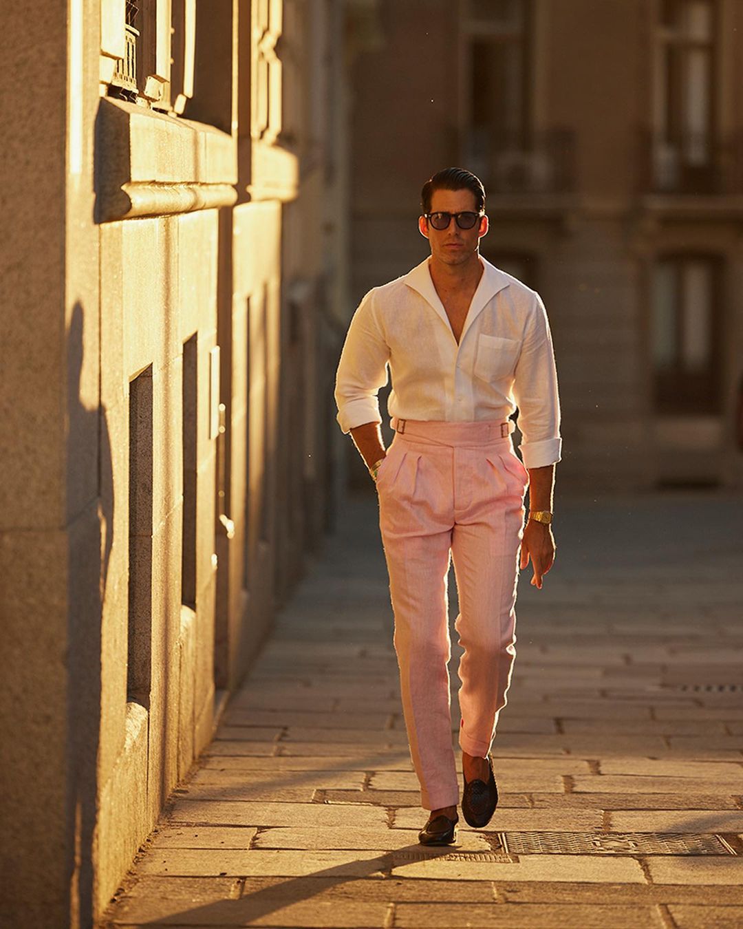 Summer Shirt in Crisp White Linen with one piece collar placket - 3