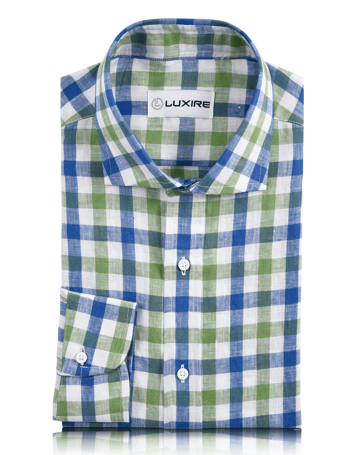 Green Blue Gingham Shirt - 1