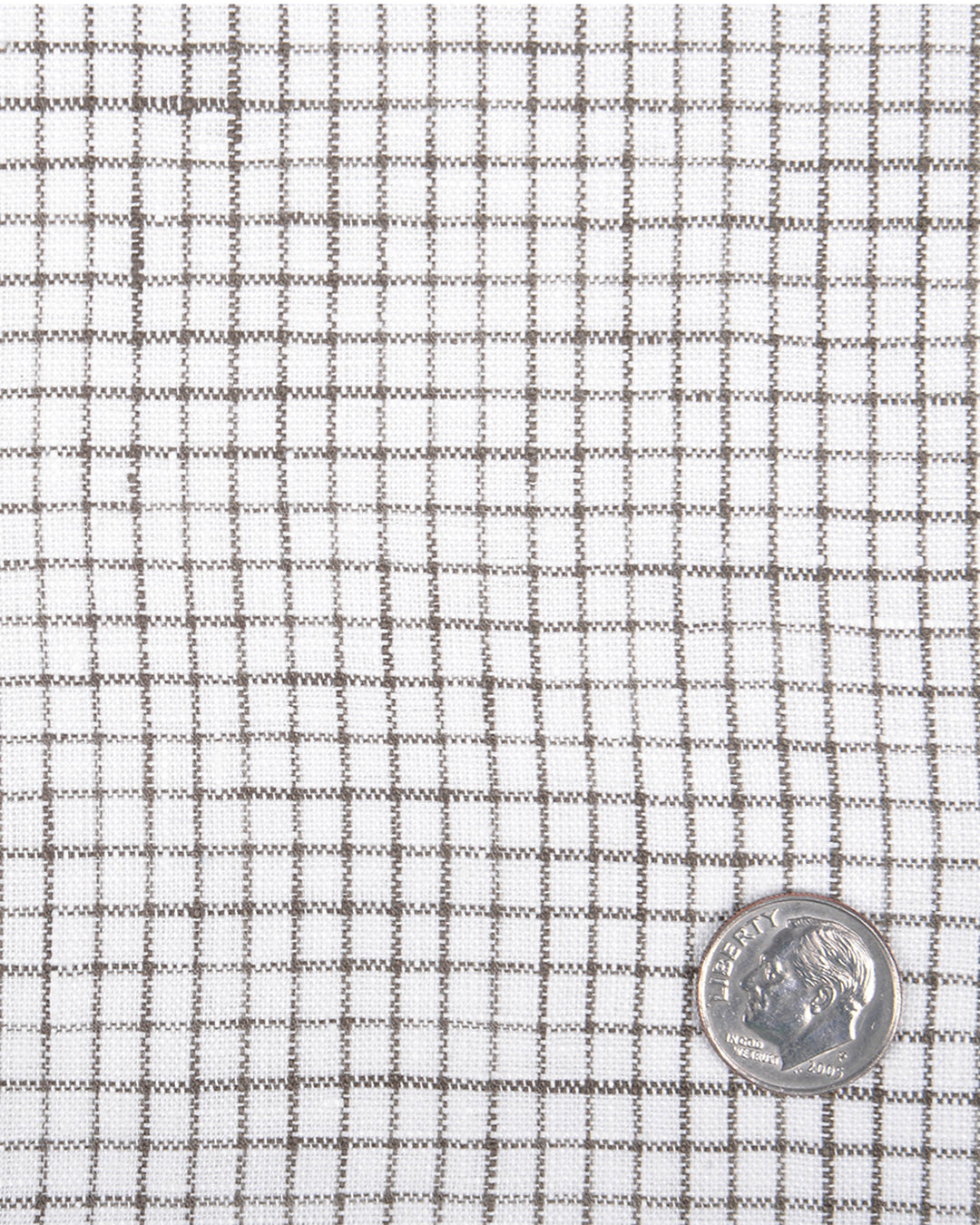 Linen: Olive Green Graph Checks On White - 4