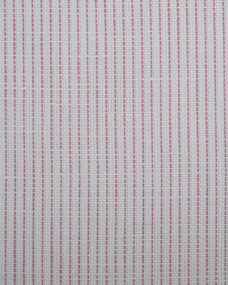 Cotton Linen: Light Pink Stripes On White