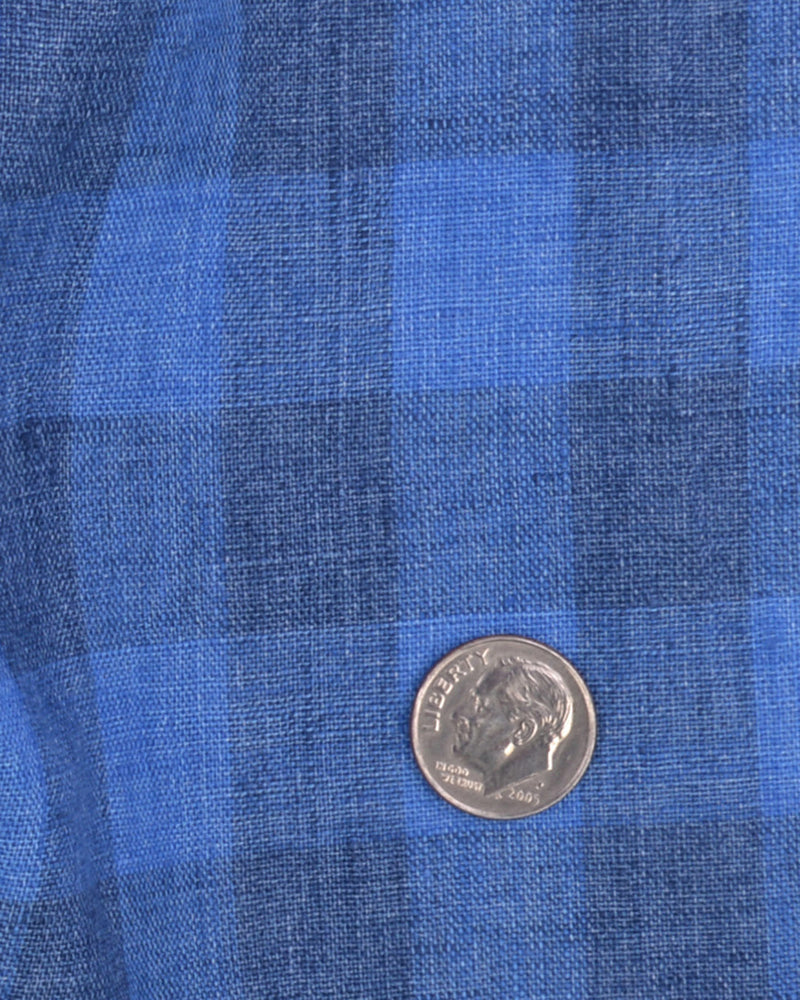 Linen: Shark Blue Casual Gingham