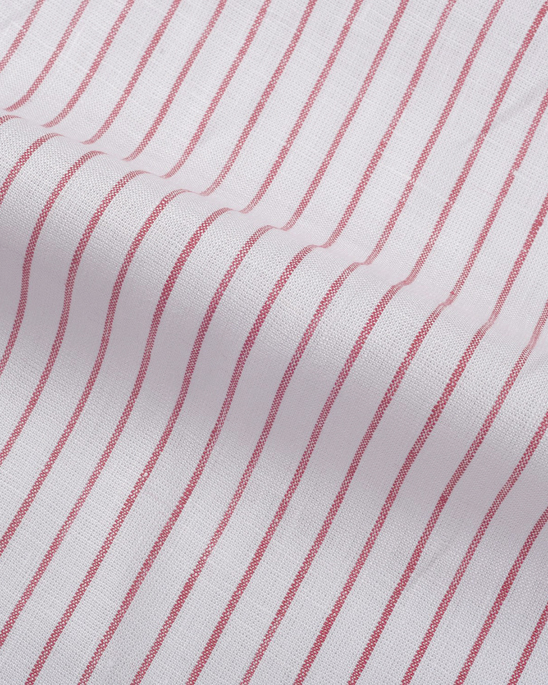 Pullover Shirt in White Red Pin Stripes Linen - 6