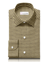 Linen:Yellow Brown Gingham Checks Shirt