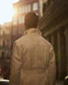 Safari Jacket in Linen Cotton Canvas Off White
