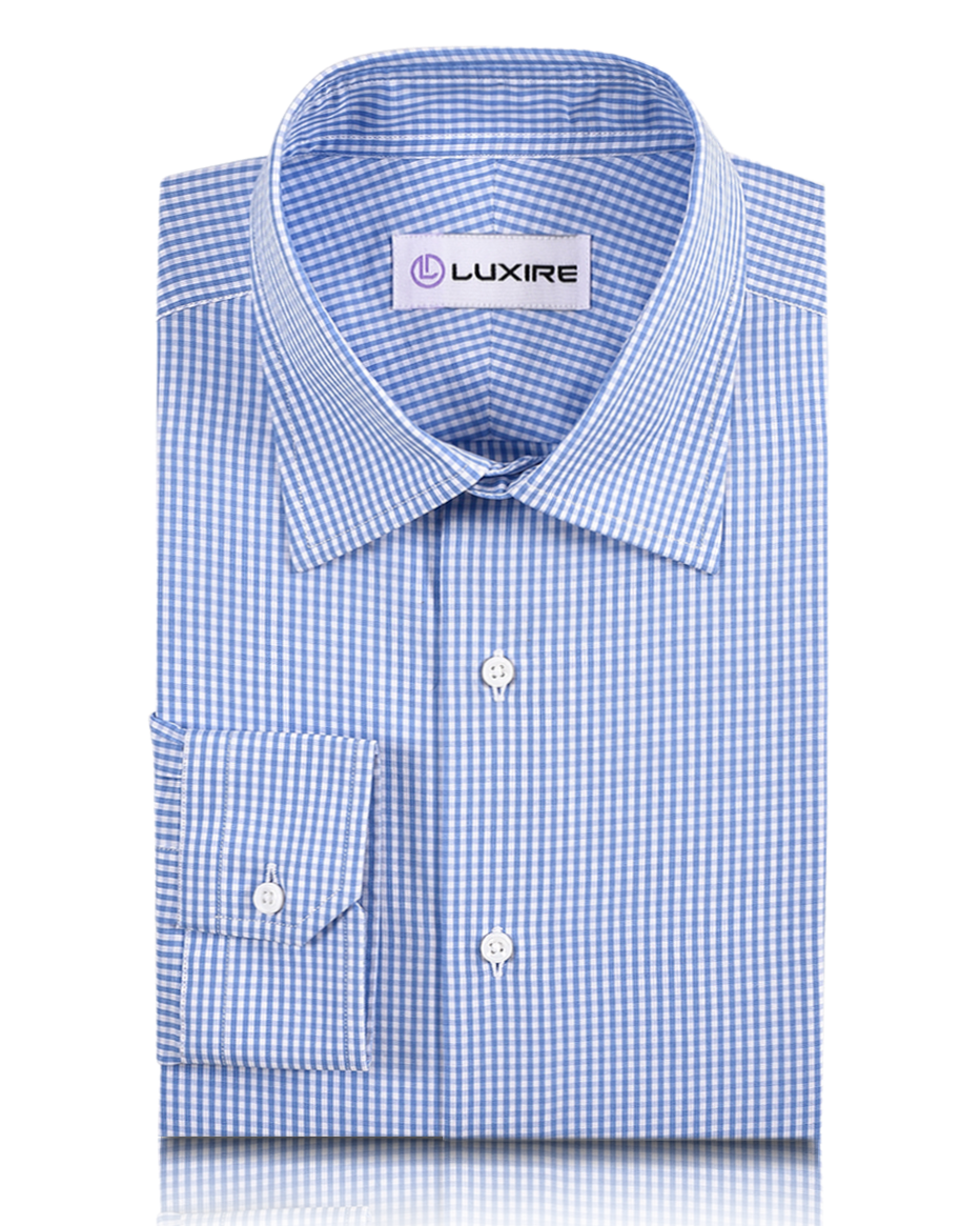 Sky Blue Gingham Shirt - 7