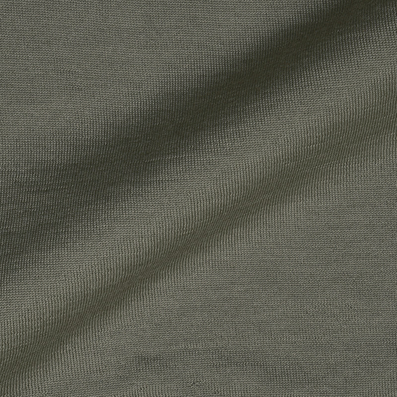 EZS Merino Wool Pale Olive  Long Sleeve Polo