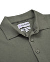 EZS Merino Wool Pale Olive  Long Sleeve Polo