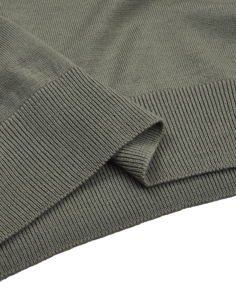 EZS Merino Wool Pale Olive  Long Sleeve Polo