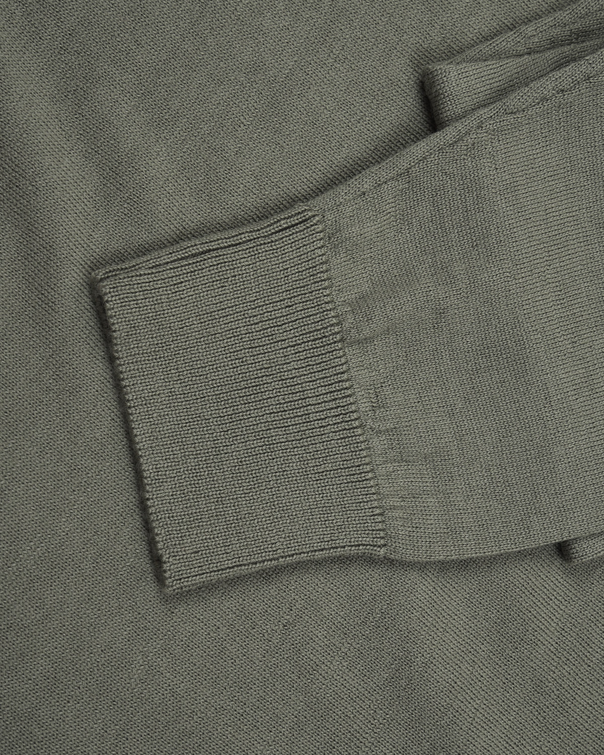 EZS Merino Wool Pale Olive  Long Sleeve Polo - 8