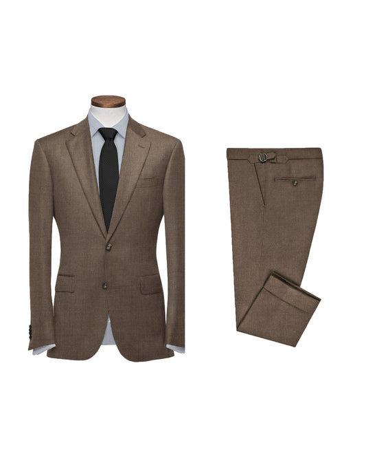 Dugdale Fawn Brown Wool Flannel Suit