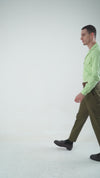 Camp Collar Shirt in Pista Green Plain