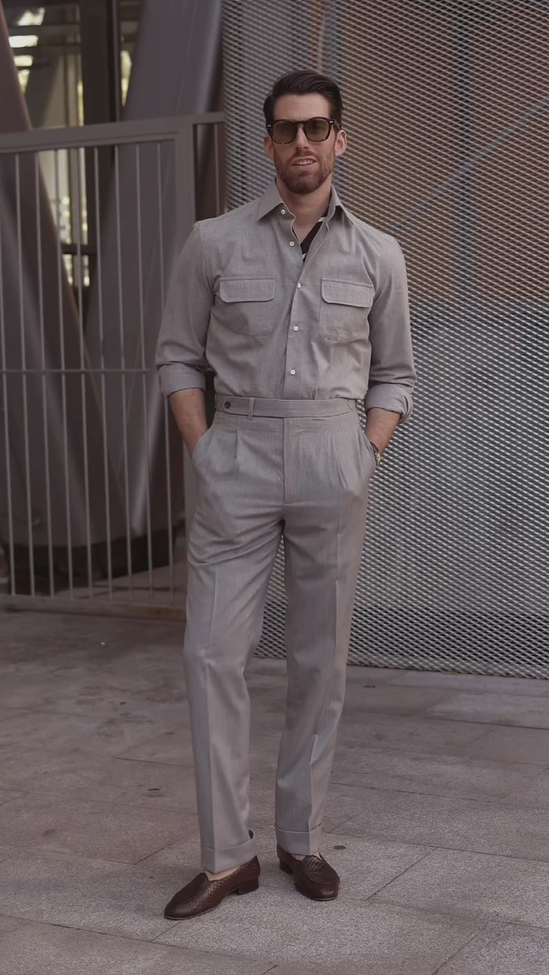 Vitale Barberis Canonico Light Grey Tropical Worsted Pant