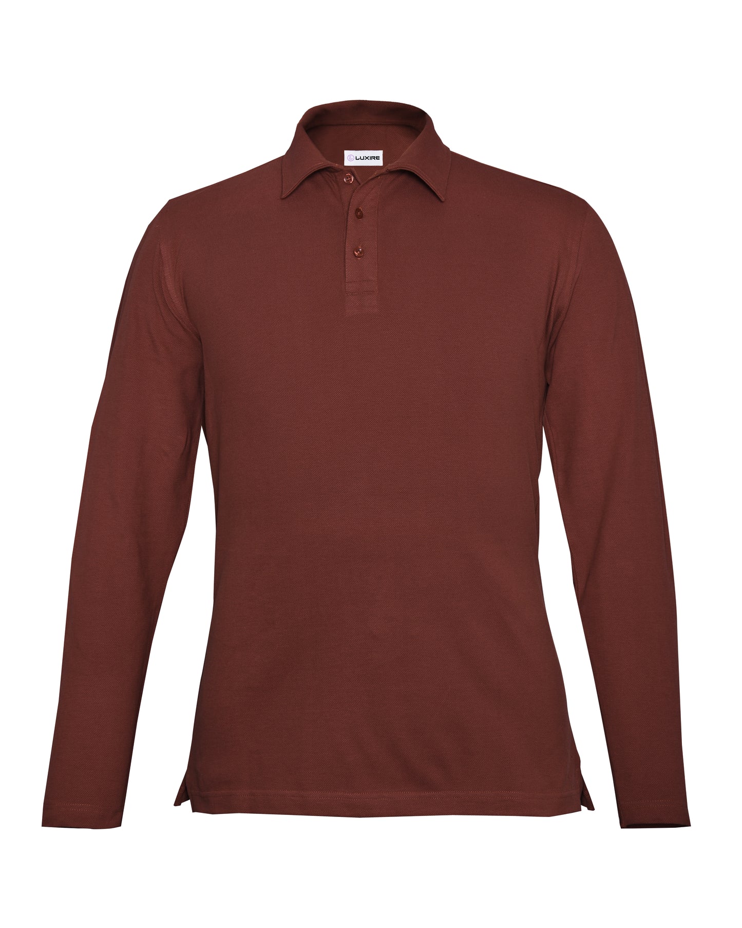 EZS Aria Rust Long Sleeve Polo