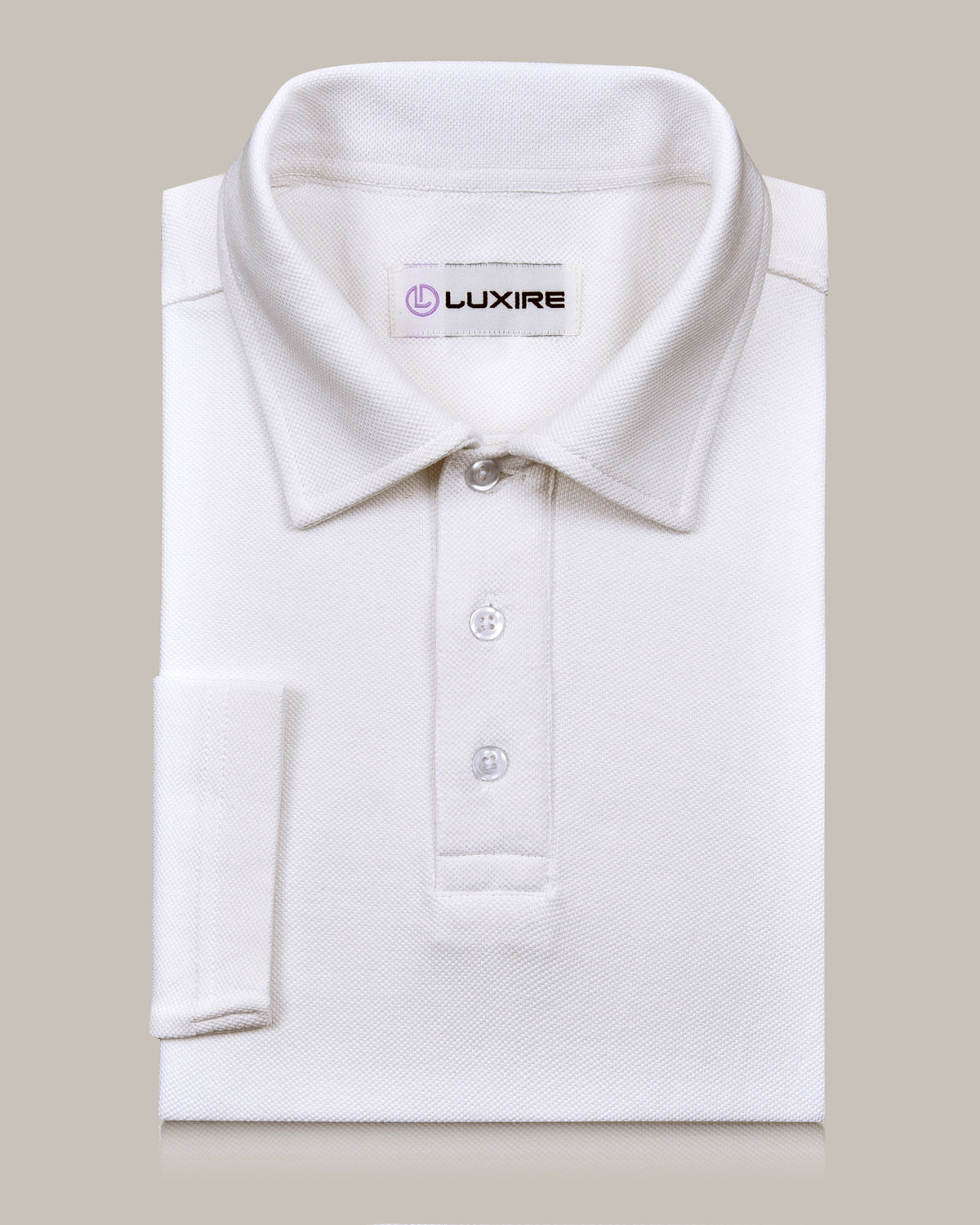 EZS Aria White Long Sleeve Polo - 3
