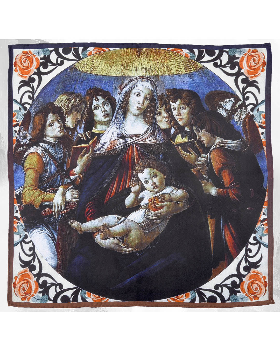 Pocket Square-Madonna of the Pomegranate - 1