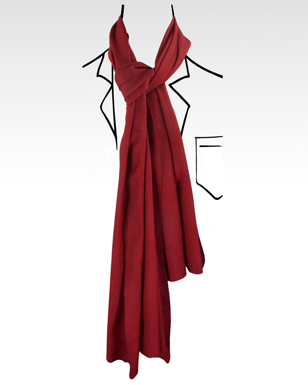 Pure Cashmere Scarf - Maroon Self Texture Weave - 1