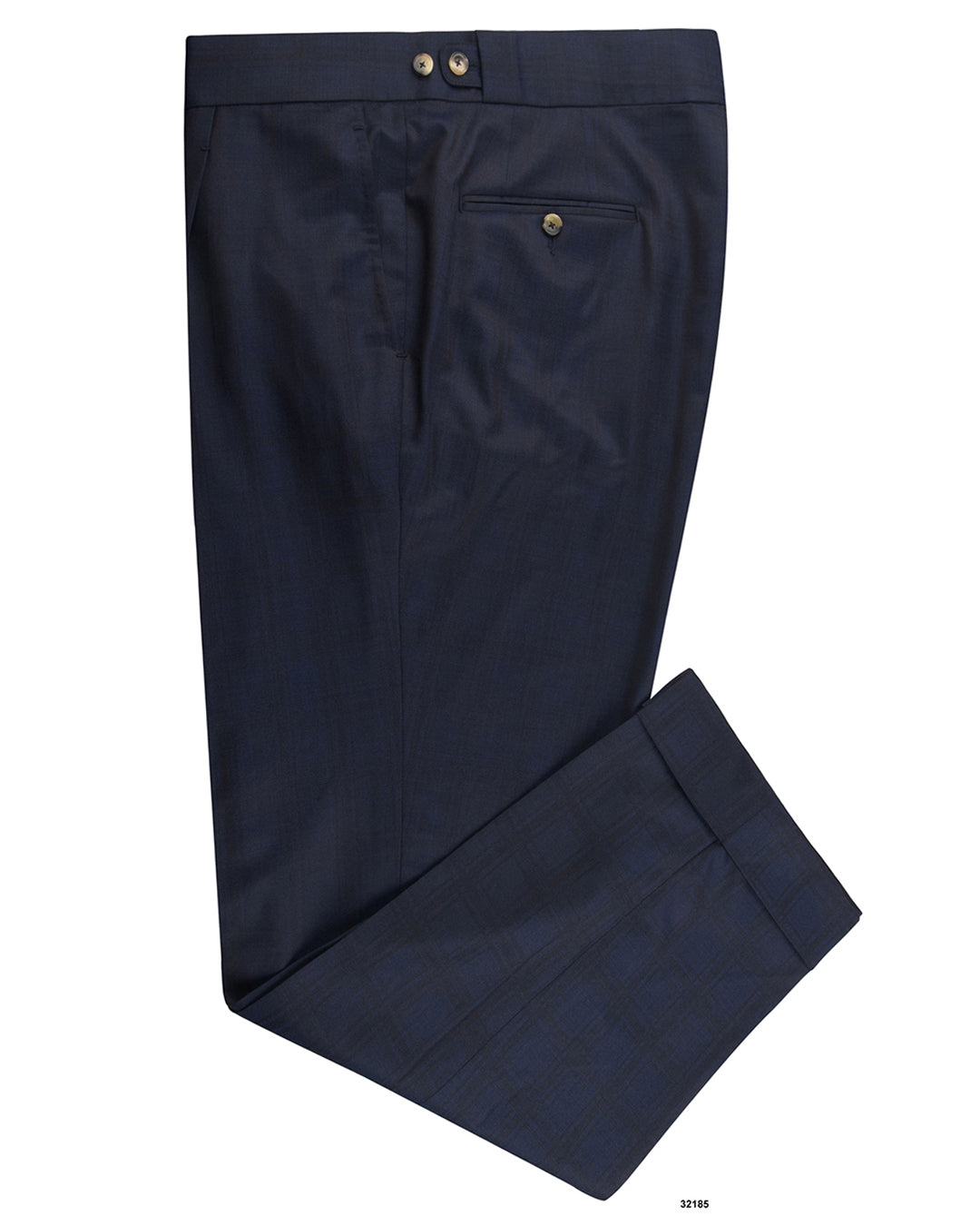 Drago Navy Checks Super 160s Wool - 1