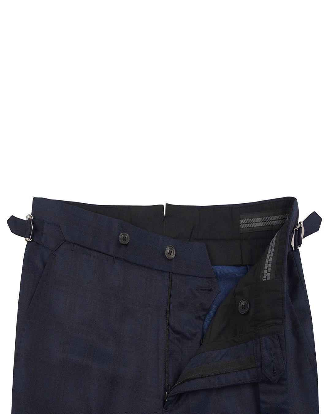 Drago Dark Navy Checks Super 160s Wool - 3