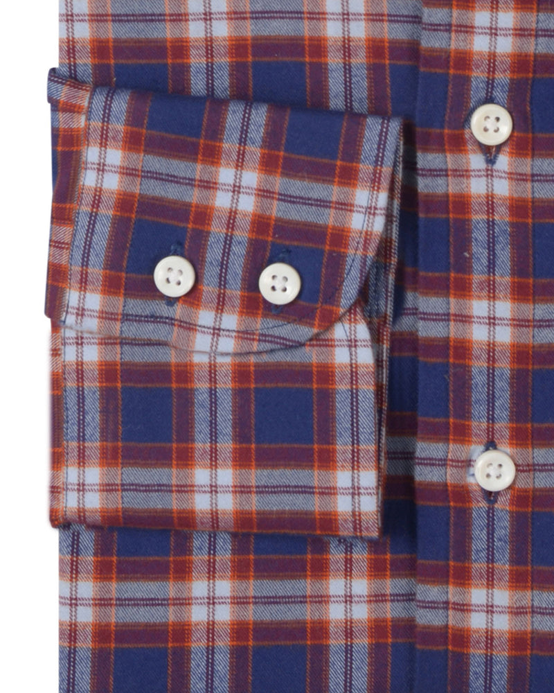 Navy Plum Tattersall Soft Twill