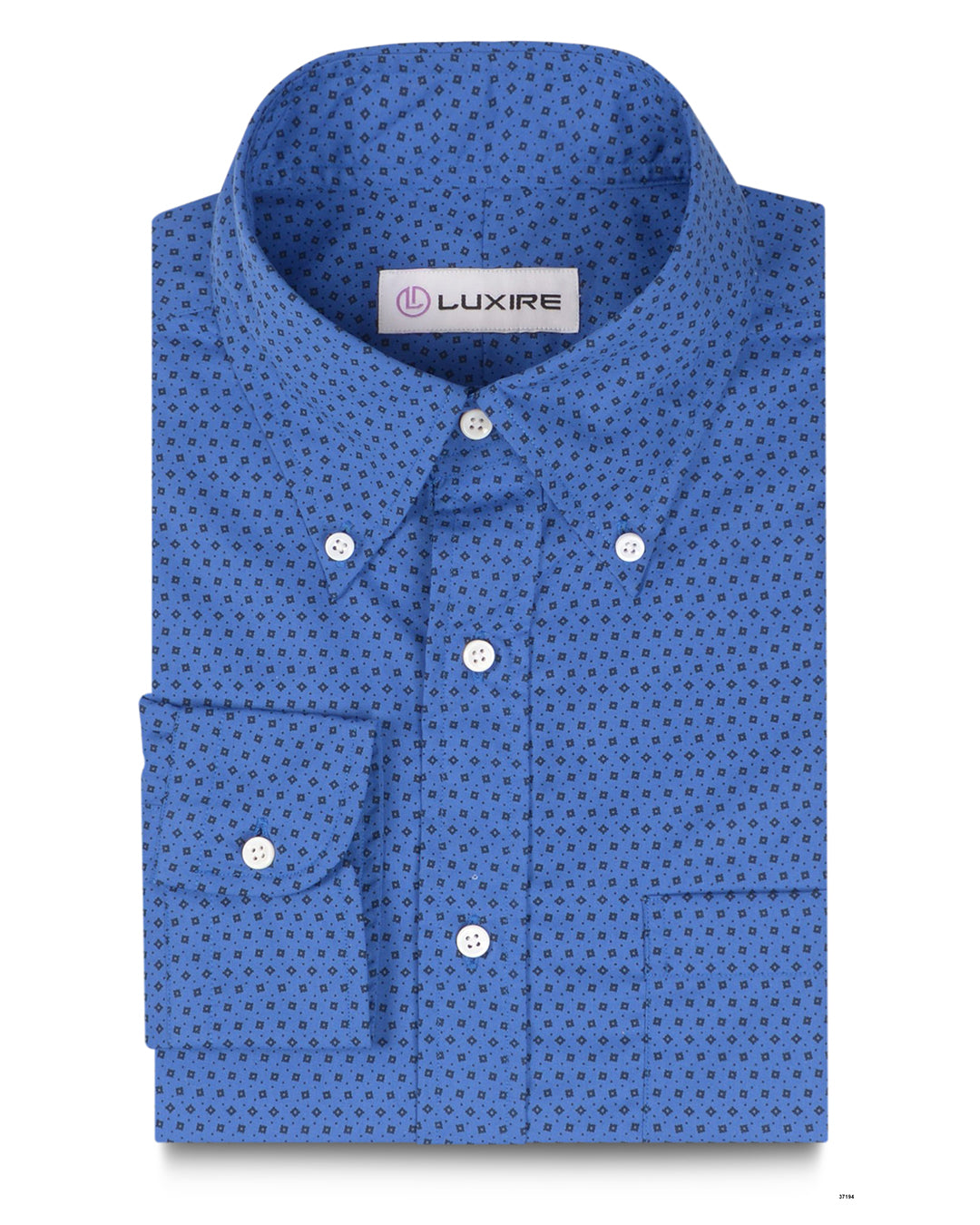 Black Dot Prints on Royal Blue - 1