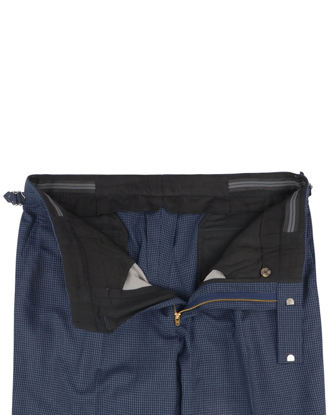 Holland & Sherry Crispaire Navy Grid Design