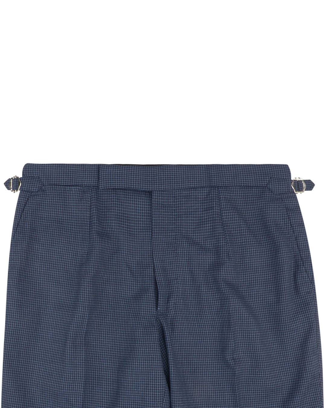Holland & Sherry Crispaire Navy Grid Design