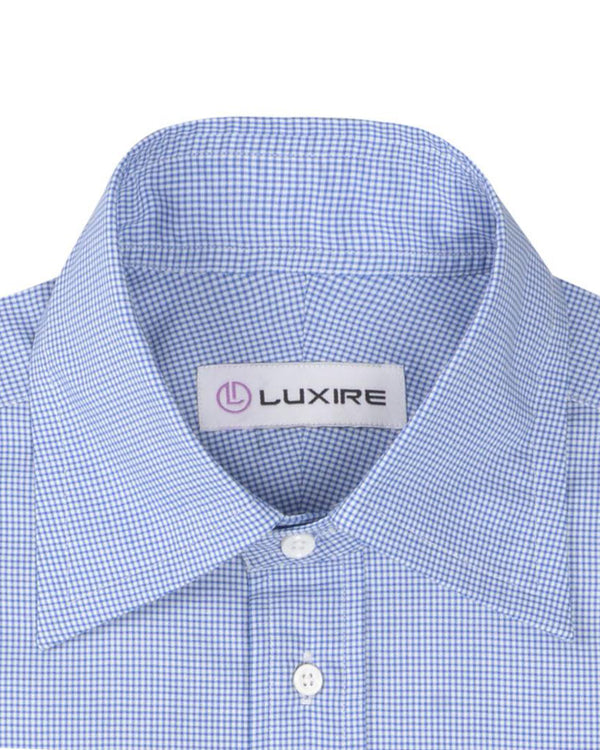 Blue Micro Gingham Checks