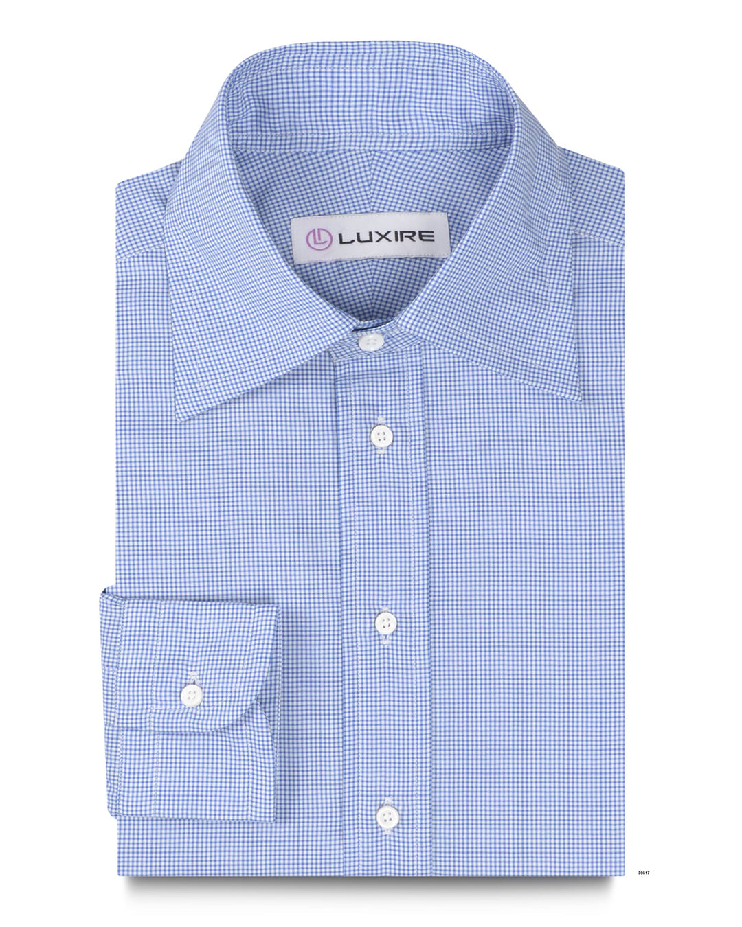 Blue Micro Gingham Checks - 1