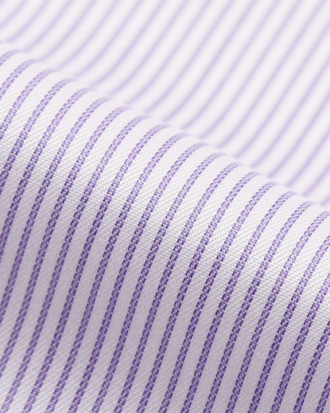 Purple Pin Stripes On White Shirt