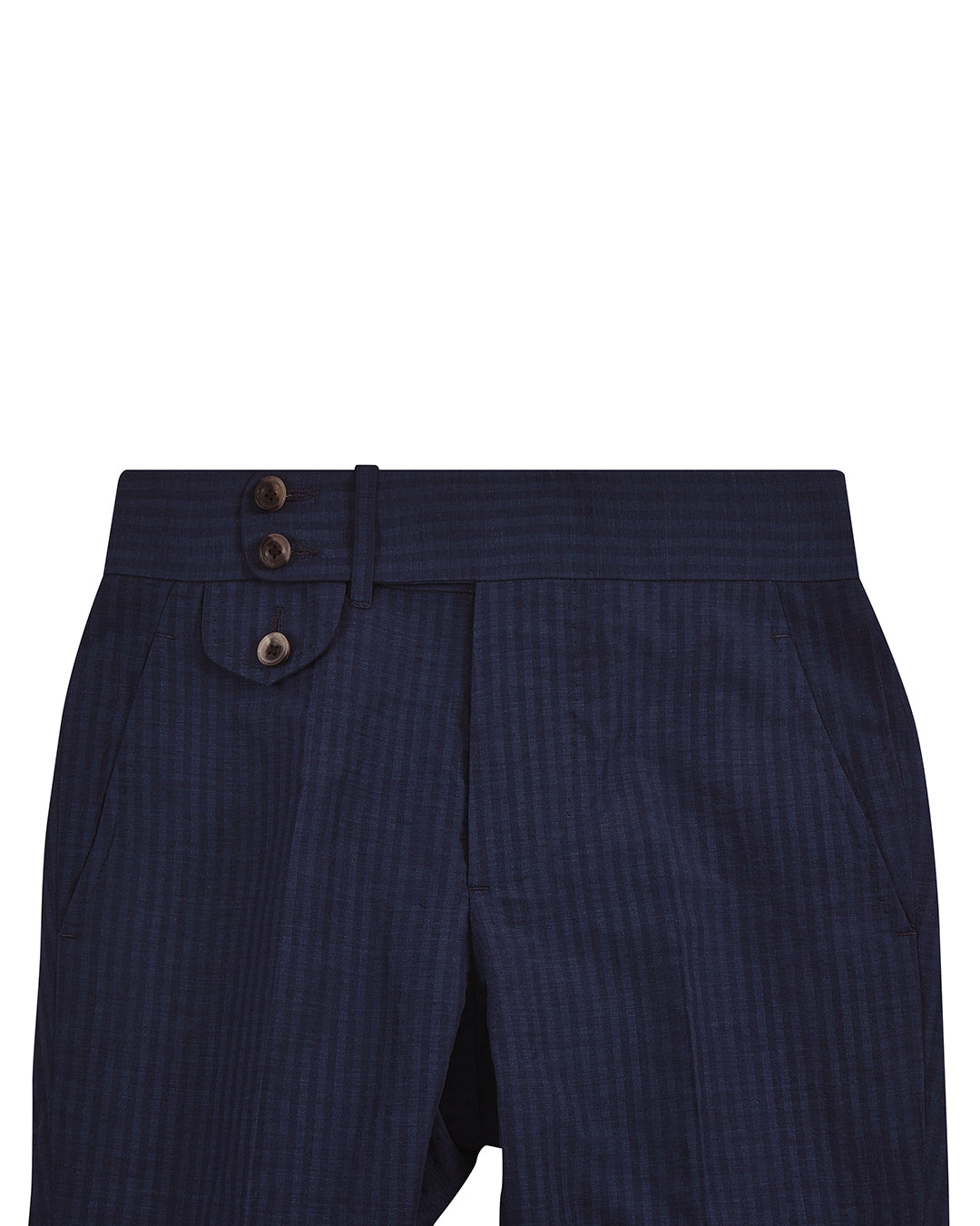 Loro Piana: Dark Blue Stripe Seersucker